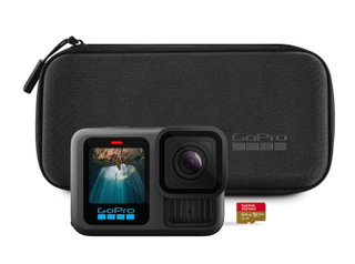 GoPro Kamera HERO13 Black - der bisher besten Kamera, inkl. SanDisk microSDKarte mit 64 GB + Transporttasche - schwarz